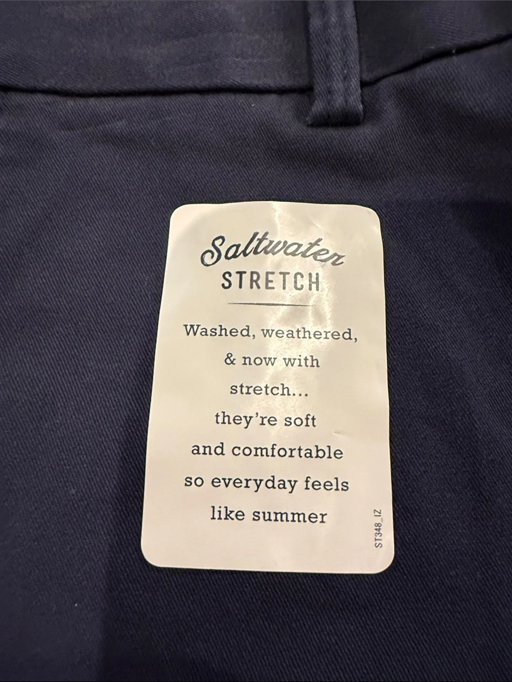 Izod Navy Flat-Front Cotton Chino Shorts